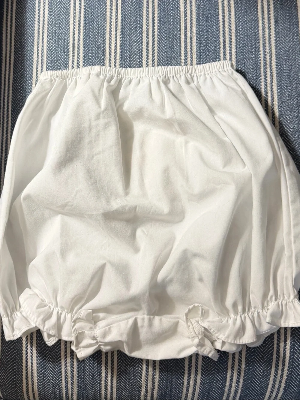 White Smocked Diaper Cover Size 12 Months
